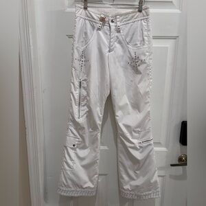 Bogner White Ski Women's Pants with Silver Accents